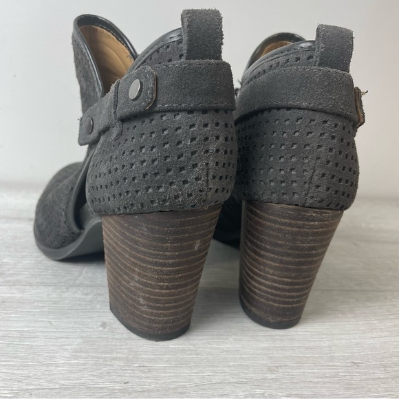Franco Sarto Dale 2 Perforated Suede Ankle Booties Size 8 - Picture 4 of 8